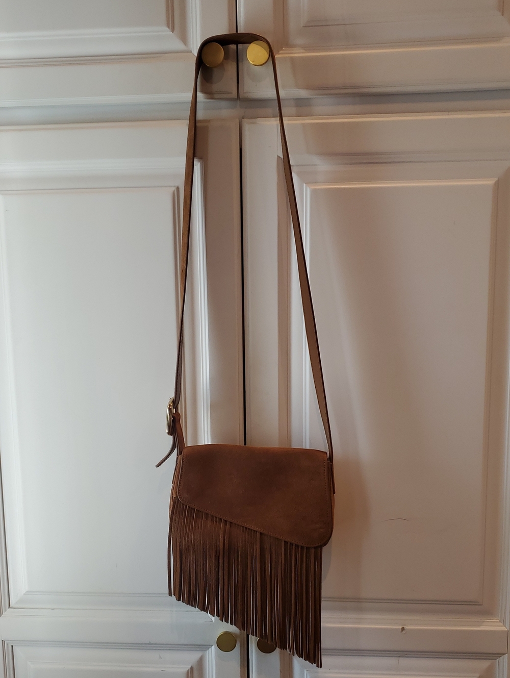 Madewell Sculptural Buckle Crossbody Bag Aged Cognac